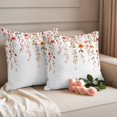 thumbnail image 2 of Spring Floral Pillow Covers 2 Pack Watercolor Leaf Romantic Red Yellow Flowers Farmhouse Pillowcase Waterproof Outdoor Throw Pillow Cover for Patio Garden Square Cushion 26”x26”, 2 of 9