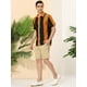 thumbnail image 4 of Camisas hawaianas manga corta botones botones a rayas playeras Marrón oscuro T M, 4 of 6