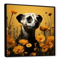 Designart "Yellow Floral Meadows Meerkat Habitat" Animals Framed Wall