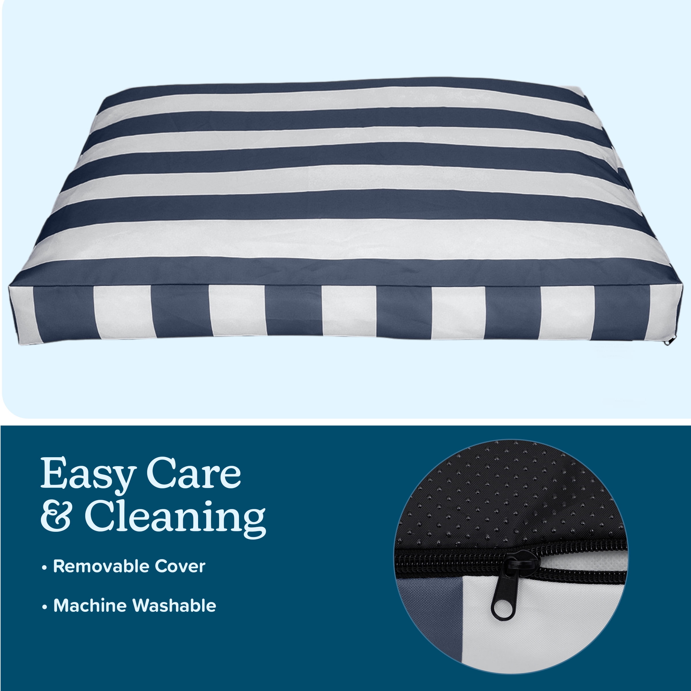 PETMAKER 36in Water-Resistant Dog Bed with Removable Washable Cover (Navy)