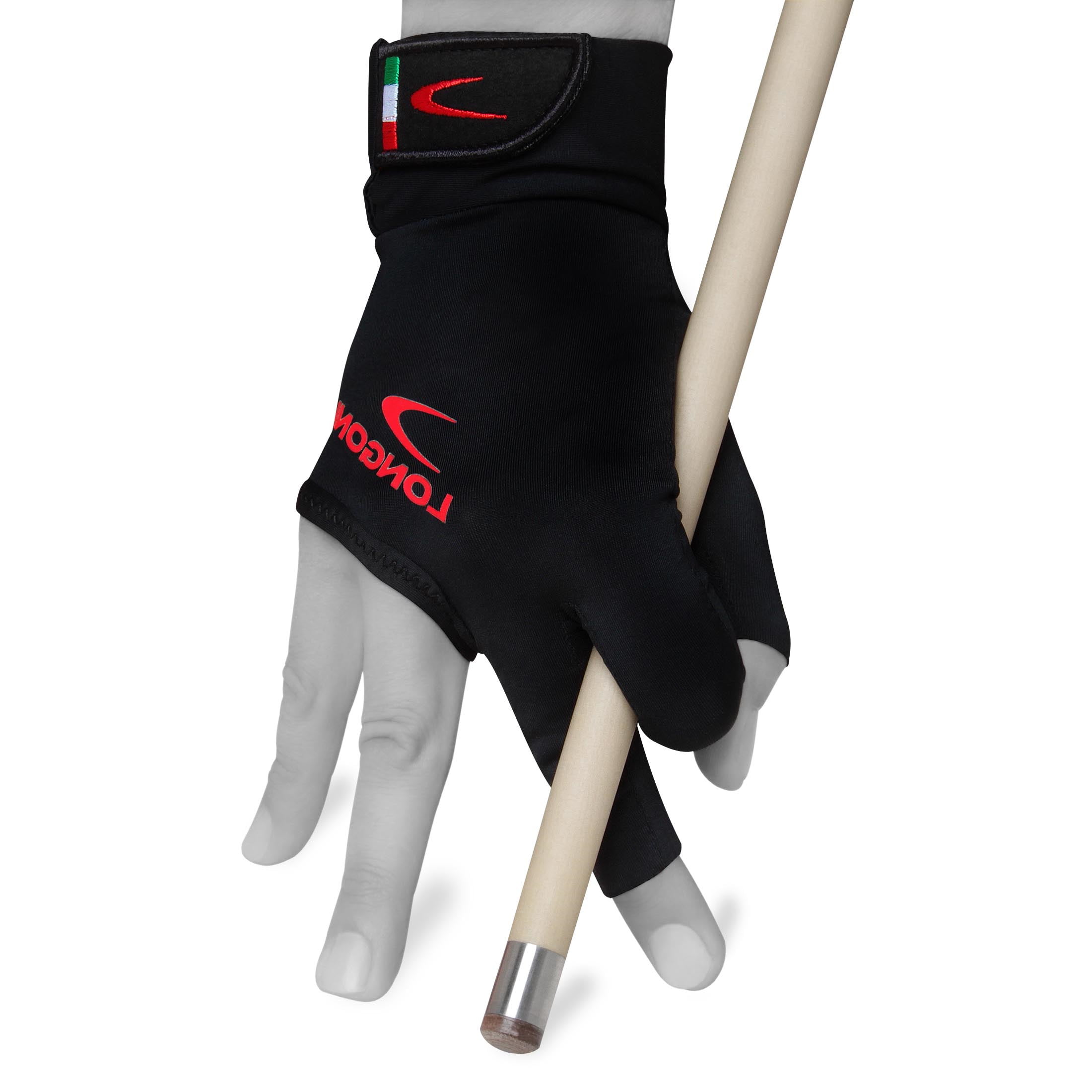 Longoni Black Fire 2.0 Billiard Pool CUE Glove Black for Left or Right Hand 