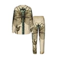 thumbnail image 4 of 2 Pack Women's Pajamas Set Sleepwear Loungewear Pjs Sets with Pockets, Vintage Dragonfly Art, 4 of 6