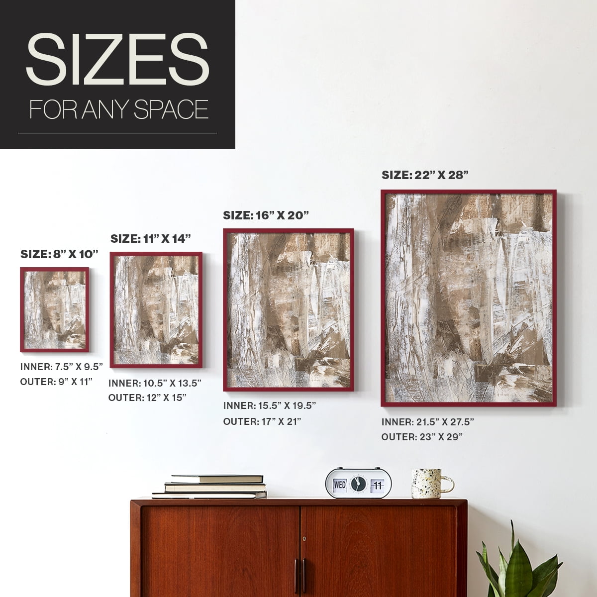 Bronzed I Framed Print in Red Solid Wood Framed Print No Nail Hanging