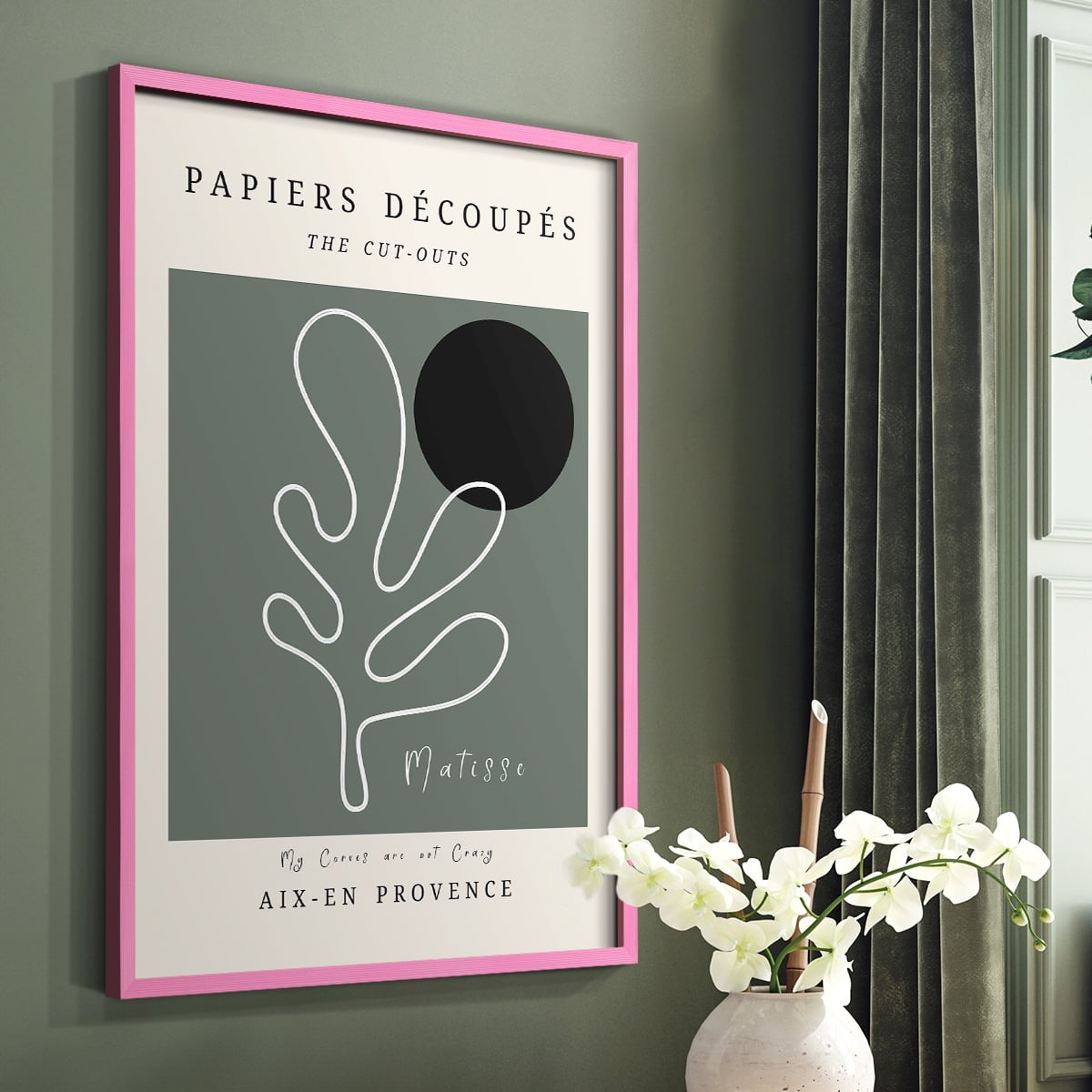 Matisse CCCLXXI in Pink Solid Wood 22 x 28 Framed Print
