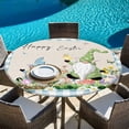 thumbnail image 6 of Easter Round Tablecloth, Fitted Table Cover with Elastic for 45"-54" Round Tables, Spring Gnomes Bunny Butterfly Duck Floral Plaid Table Cloth Outdoor Indoor Dinning Party Waterproof Tablecloths, 6 of 7