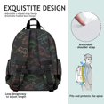 thumbnail image 5 of Black Colorful Dinosaurs Chalk Pattern Cute School Backpack Bag for School with Padded Back and Adjustable Shoulder Straps 15.25"x11.5"x5.25", 5 of 5