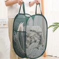 thumbnail image 3 of Portable Storage Basket Folding Hollow Dirty Clothes Basket, 3 of 5