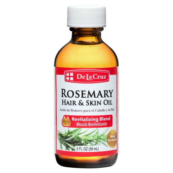 DLC De La Cruz Rosemary Hair & Skin Oil, Revitalizing Moisturizer for Adults & Teens, 2 fl oz