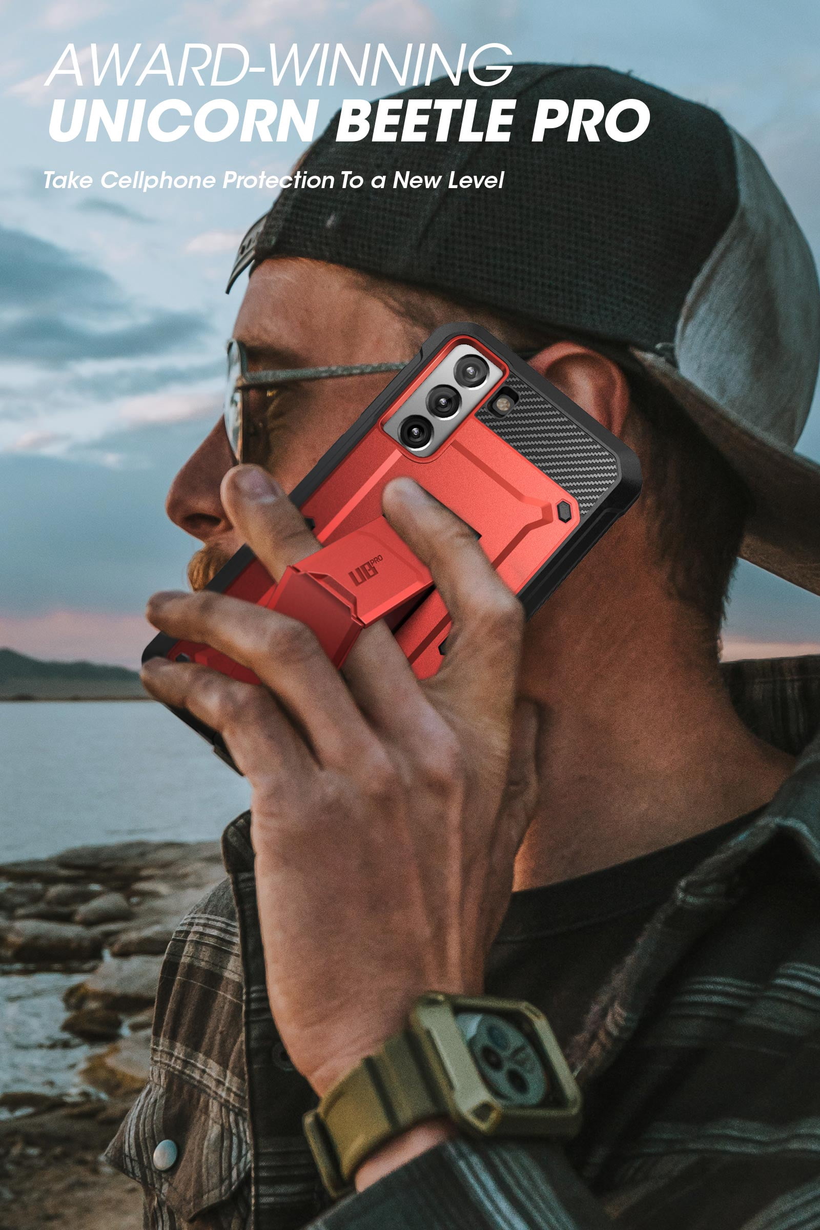 SUPCASE Unicorn Beetle Pro Series Case Designed for Samsung Galaxy S21 Plus 5G (2021 Release), Full-Body Dual Layer Rugged Holster & Kickstand Case Without Built-in Screen Protector (Ruddy)