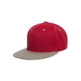 thumbnail image 1 of TopHeadwear Polyester Two-Tone Flat Bill Snapback - Red/Khaki, 1 of 2