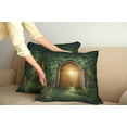 thumbnail image 3 of Ambesonne Green Throw Pillow Cover 2 Pack, Mystic Vivid Sun Beams, 20", Green and Brown, 3 of 6