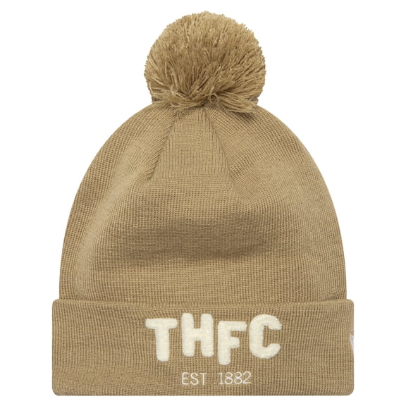 Men's New Era Tan Tottenham Hotspur Boucle Cuffed Knit Hat with Pom
