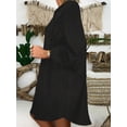 thumbnail image 3 of Women's Plus Size V-Neck Loose Fit Tunic Top, Long Sleeve Pullover Blouse with Side Slit for Vacation, Beach, Everyday & Casual Wear, 3 of 4