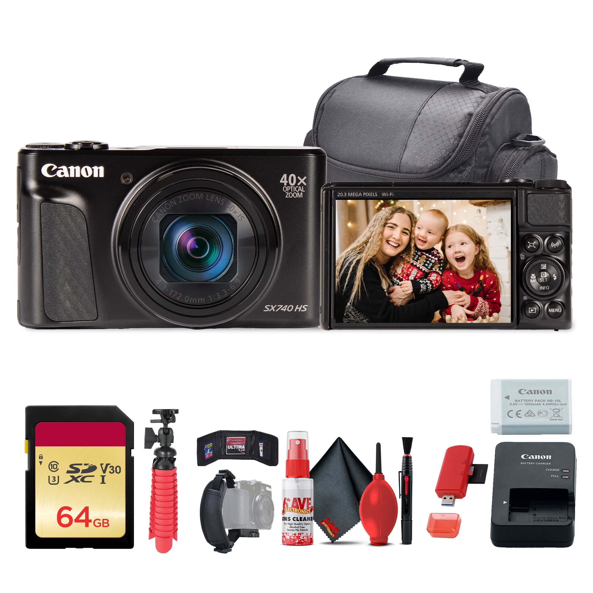 Canon PowerShot SX740 HS Digital Camera, 20.3MP, 40x Zoom, Wi-Fi