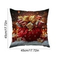 thumbnail image 3 of Funda de almohada navideña de 45 x 45 cm, decorativa, de tela suave y con cremallera oculta, para decoración del hogar. Funda de almohada corta de felpa., 3 of 6