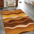 thumbnail image 3 of Abstract Washable Area Rugs 3'x5', Orange Gradient Waves Beach Lines Low Pile Throw Living Room Rug Non-Slip Sturdy Edge Binding Carpet for Indoor Entryway Bedside Kitchen, 3 of 9