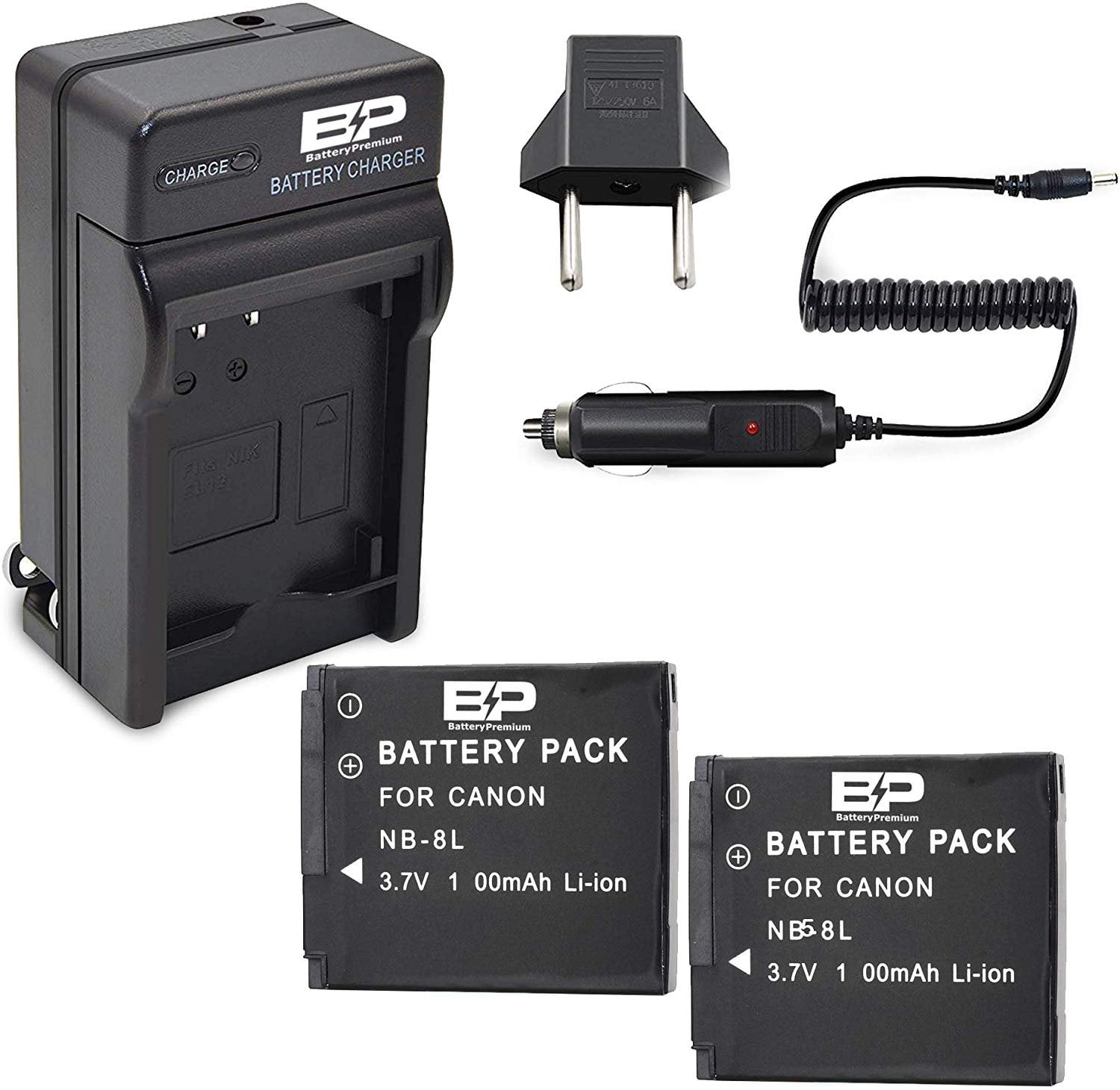 BP 2 Pack NB8L Replacement Canon Batteries and Charger for Canon