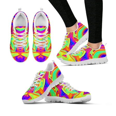 

Fashion Color Psychedelic Design Shoes Knitted Fabric Thick Sole Sneakers Lightweight Outdoor Shoes Basketball Shoes