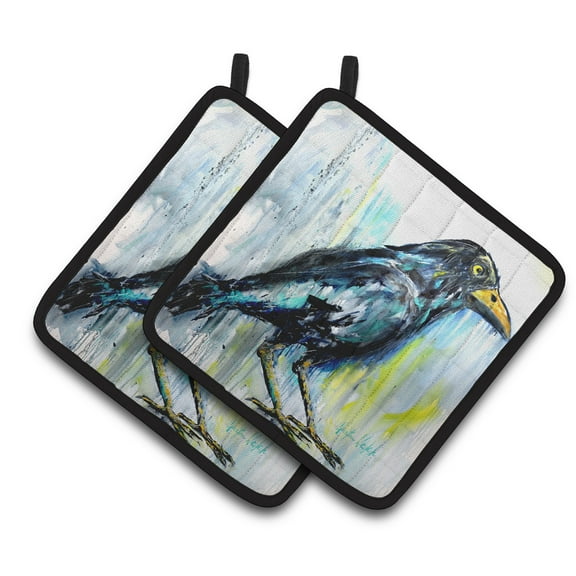 Burnt Corn Raven Pair of Pot Holders