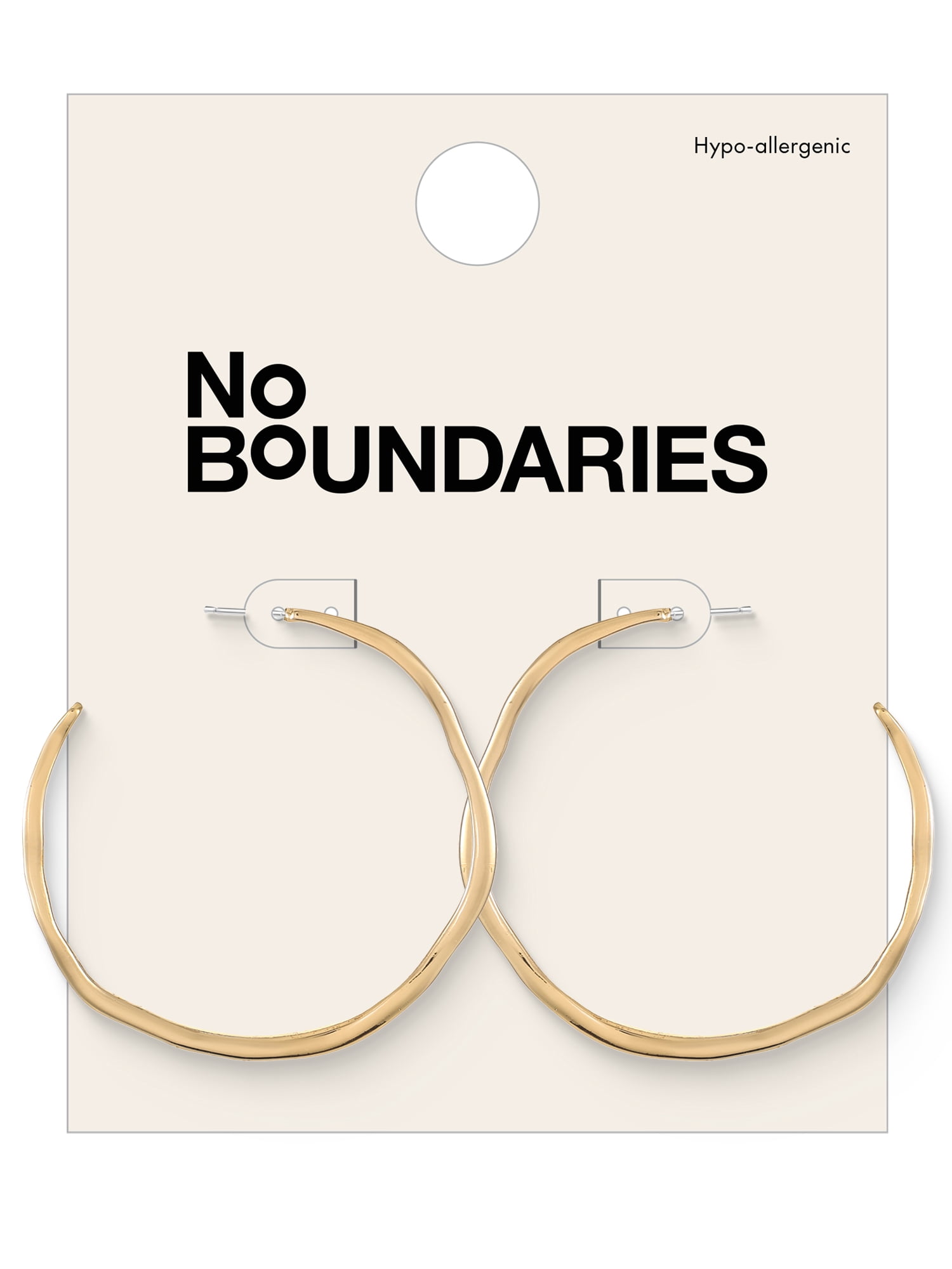 No Boundaries Statement Hoop Earrings, Gold Tone