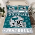 thumbnail image 2 of jejeloiu Green Football City Twin Sheet Sets,Rugby Ball Games Bedding For Boys Teens 3-Piece, 2 of 7