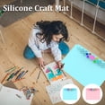 thumbnail image 1 of 20”x16.5” Silicone Craft Mat Silicone Painting Sheet with Palette Inch Scale Multifunctional Large Silicone Sheet Blue, 1 of 9