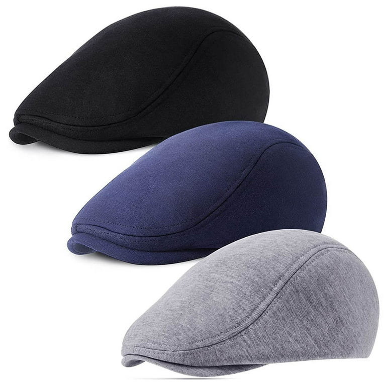 3 Pieces Newsboy Men's Hat Soft Stretch Fit Men Cap Cabbie Driving