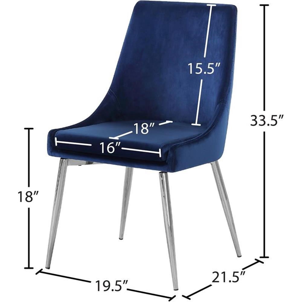 Meridian Furniture Karina Navy Velvet Dining Chair (Set of 2)
