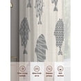 thumbnail image 6 of Marine Life Sheer Curtains 45 Inch Long 2 Panels, Abstract Oceans Gray Fish Silhouettes Stripes Linen Texture Light Filtering Rod Pocket Curtains, Sheer Voile Drapes for Living Room Bedroom, 52"x45", 6 of 8