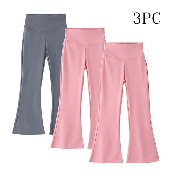 ATOGUTA Flare Leggings for Girl Kids Uniform Pants School Bell Bottoms Clothes for Girl Size 3T-15, Multicolor