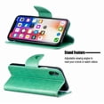 thumbnail image 5 of Allytech iPhone X Case, iPhone XS Case, Slim Fit PU Leather Folio Butterfly Embossed Shockproof Wrist Hand Strap Flip Cards Holder Wallet Case TPU Back Cover for Apple iPhone XS/X, Green, 5 of 8