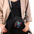 thumbnail image 4 of HELLHERO Glowing Skull Colorful Butterflies Travel Crossbody Purse Polyester Adjustable Strap for Outdoor Daily Use, 4 of 7