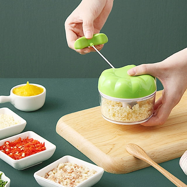 Picadora de verduras con tirador de cuerda, minipicadora manual de ajo, picadora manual, licuadora, picadora manual de alimentos, máxima eficiencia