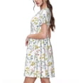 thumbnail image 2 of Honeii Floral Print Women’s Short Sleeve Dress, Comfortable Casual Dress, Soft Polyester Spandex Blend, Stylish Everyday Wear for Summer, Perfect for Travel and Vacation, 2 of 6