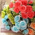 thumbnail image 4 of Farfi 1 Bouquet 15 Heads Artificial Rose Faux Silk Flower Party Xmas Wedding Decor (White), 4 of 12