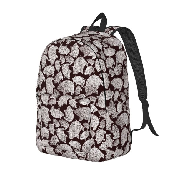 Balery Hand Drawn Pig Mochila Clásica Impresa Básica para Viaje, Mochila Escolar Resistente al Agua, Mochila de Lona con Correas Ajustables-Medium