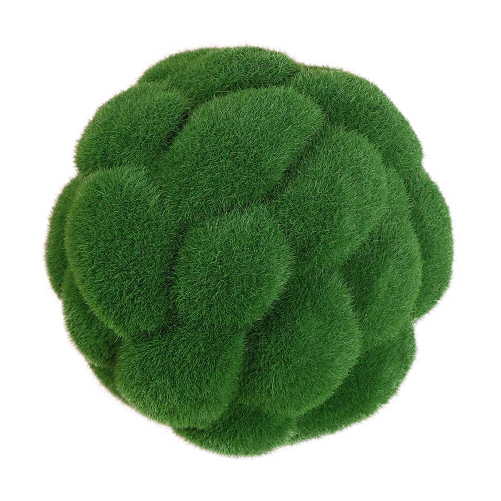 HEATSHAKING Garden Ornament Sphere Moss Ball Plastic Flocking 3Pcs 4x4x5in