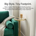 thumbnail image 2 of Gold Drink Table, Indoor Outdoor Small Round Side Table with Glass Top & Scroll Design, 24.7" Metal Pedestal End Table for Living Room, Patio, Balcony, Small Spaces, Weather Resistant, 2 of 9
