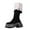 Black, variant on Lovzfmll Knee High Boots Women, Boots High Heel Warm, Mid Heel Round Toe Winter Snow Chunky Boots Casual Black Boots
