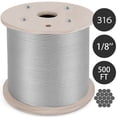 thumbnail image 1 of VEVOR 1/8" Wire Rope T316 500FT Stainless Steel Core Cable Railing 1x19 Strand, 1 of 9