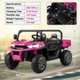 thumbnail image 3 of Gymax 24V Kids Ride On Dump Truck 2-Seater Electric Truck w/ Remote Control Rose Red, 3 of 9