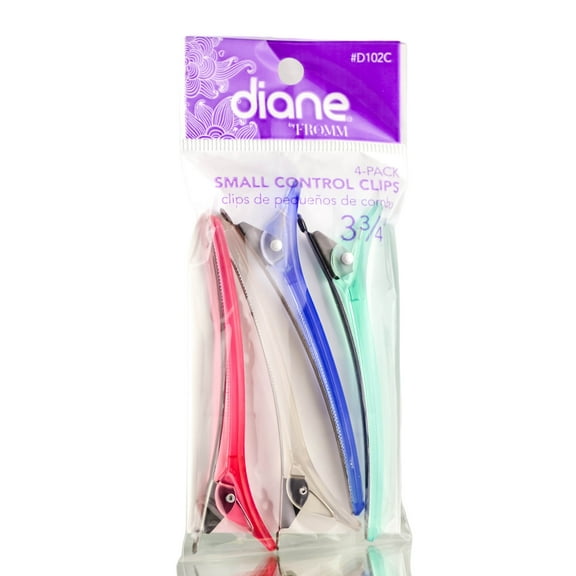 Small / Assorted Colors , Diane Combo Clips 4 pack , Hair Scalp - Pack of 2 w/ SLEEKSHOP Teasing Comb