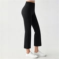thumbnail image 2 of EOYWHK Capri Leggings for Women Wide-Leg High Waisted Athletic Pants Stretchy Workout Capris for Women Black XXL, 2 of 6