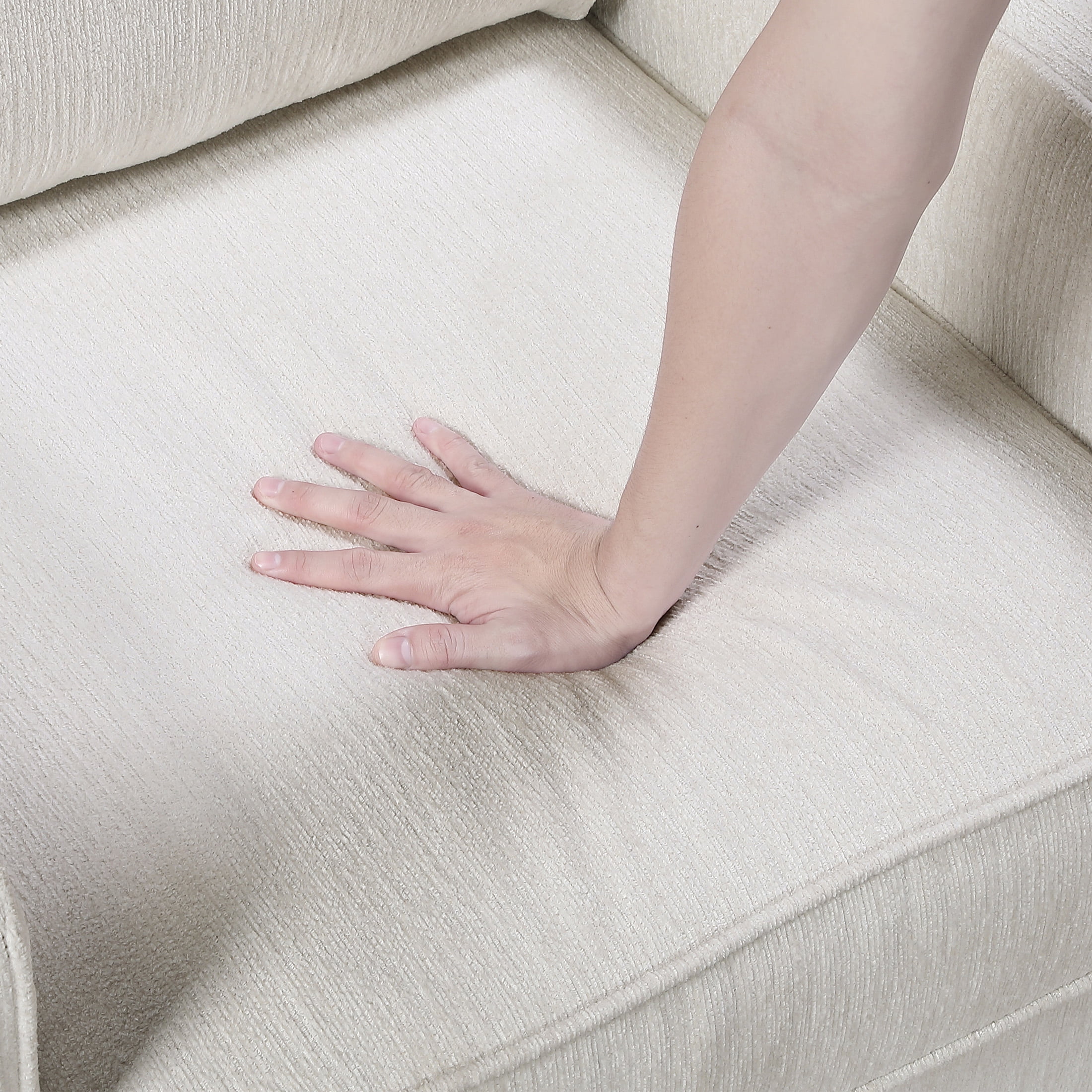 OakvillePark Alvera Chenille Sofa with 2 Pillows, Beige
