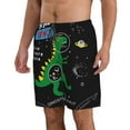 thumbnail image 2 of Naloa Space Dino Cartoon Black Men's Beach Shorts, Surfing shorts, Swim trunks, Quick Dry Swim Trunks for Surfing Beach Fun - XX-Large, 2 of 9