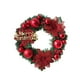 thumbnail image 2 of Corona de Navidad artificial de 12 pulgadas para colgar en la puerta | Hojas de Plata Dorada de Bayas Rojas | Tela de plástico duradera | Decoración navideña para el hogar con acento festivo |, 2 of 6