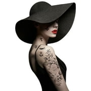 Yazhiji 49 Sheets Flower Temporary Tattoos Sticker Large Sexy Flowers Butterfly Snake Waterproof Half Arm Fake Tattoo Sticker