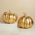 thumbnail image 3 of Halloween Pumpkin Decor Fall Pumpkin Decor Gold Accent Modern Indoor Statue for Home Table Shelf Mantel Halloween Thanksgiving 1 Pack, 3 of 7