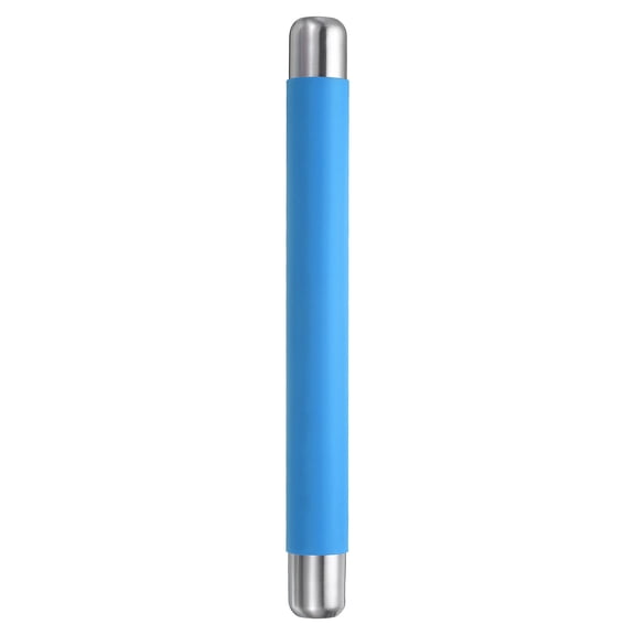 Rolling Pin 13.8" x 1.5" Non-Stick Stainless Steel Covered Silicone, Blue