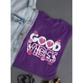 thumbnail image 3 of Good Vibes - Pink Emojis Graphic Women's T-shirt, 3 of 4
